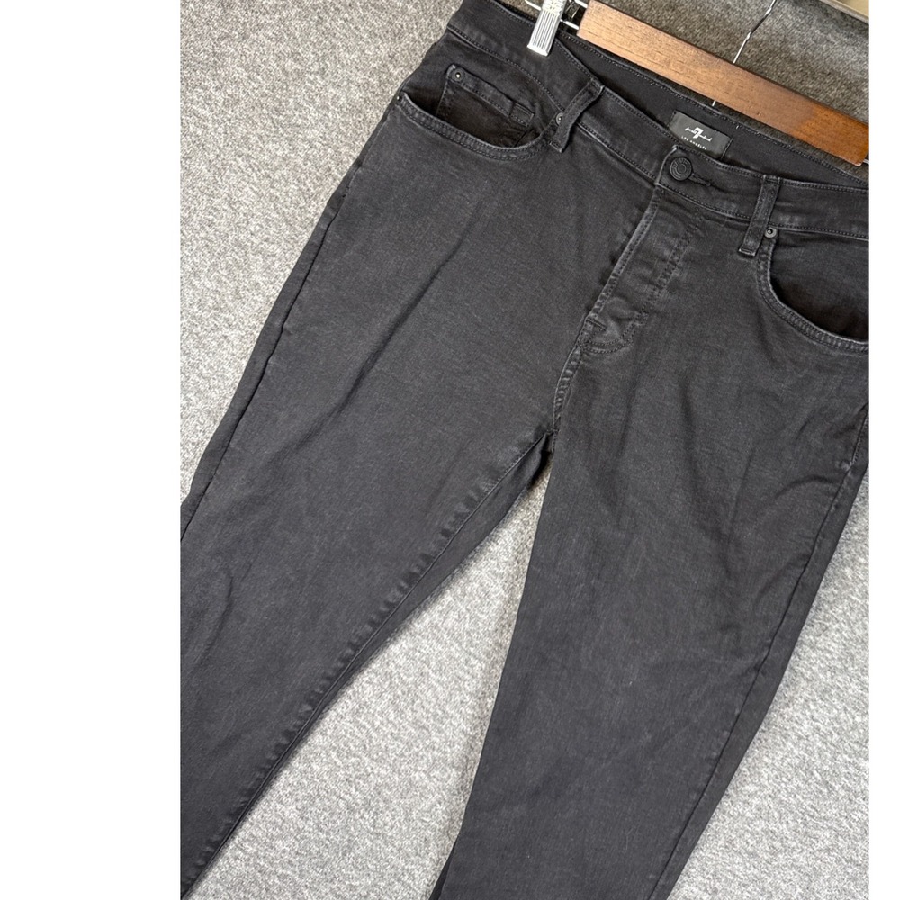 7 For All Mankind Josefina Black Denim Jeans Button Fly Women Size 28 Preppy EUC